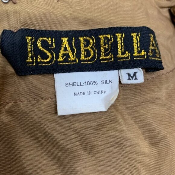 Isabella Vintage Silk Golden Sequin Beaded Embellished Evening Gown - Picture 15 of 16